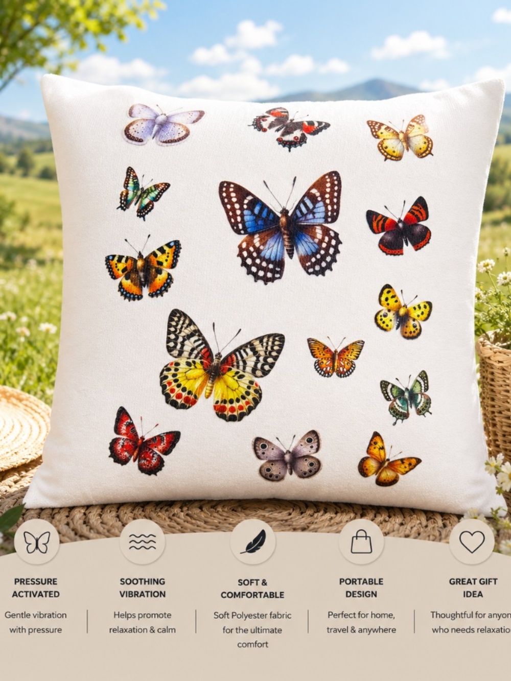 Butterflies #1 Pressure Activated Massage Pillow